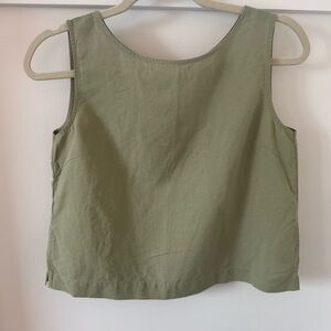 Uniqlo light sage-y linen tank